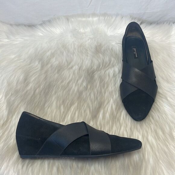 Paul Green Daniela Black Suede Wedge Sz 7.5 - Picture 1 of 7